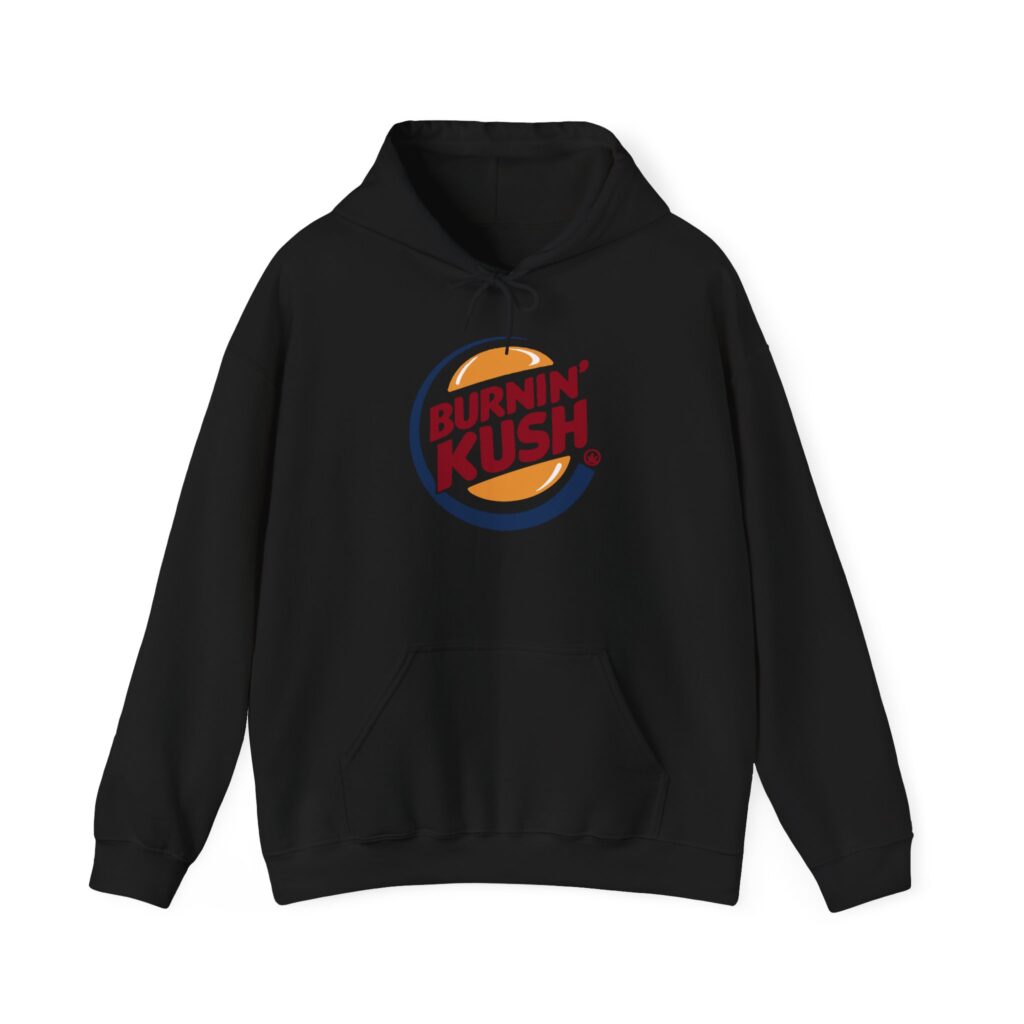 Burnin' Kush Funny Cannabis Hooded Sweatshirt