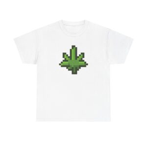 Pixelated Pot Leaf Graphic Weed Tee