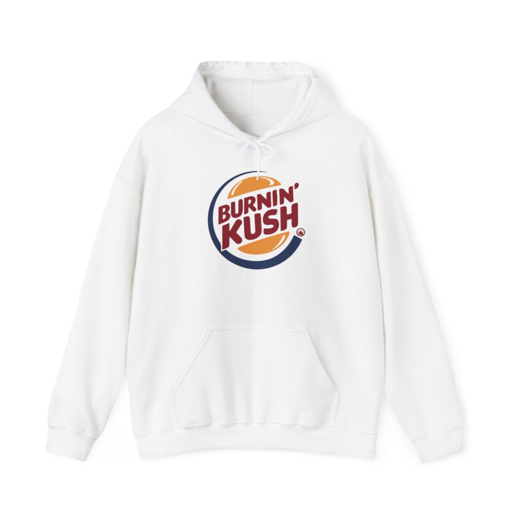 Burnin' Kush Funny Cannabis Hooded Sweatshirt