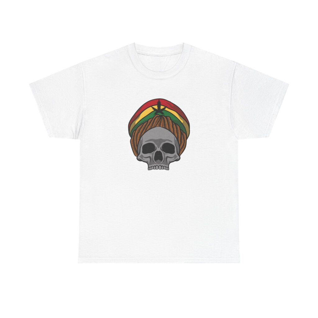 Rasta Skull Graphic Weed T Shirt