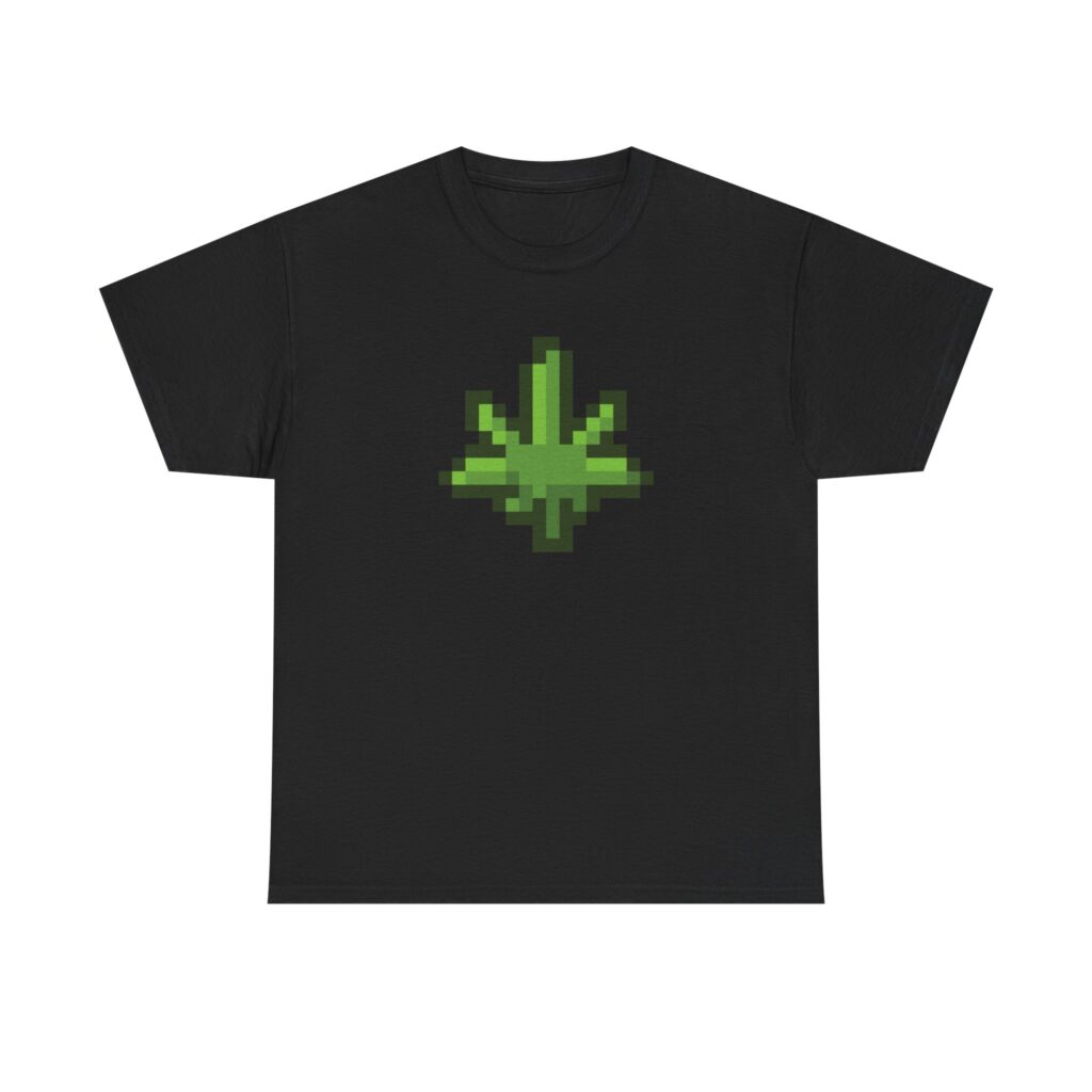Pixelated Pot Leaf Graphic Weed Shirt