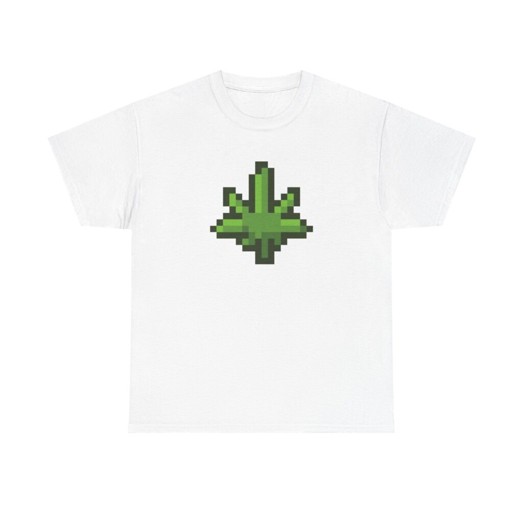 Pixelated Pot Leaf Graphic Weed Tee