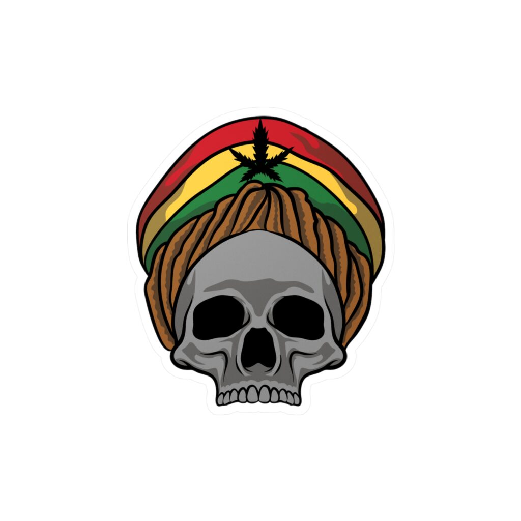 Rasta Skull Weed Sticker