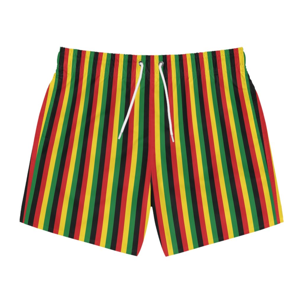 Rasta Stripe 420 Swim Trunks