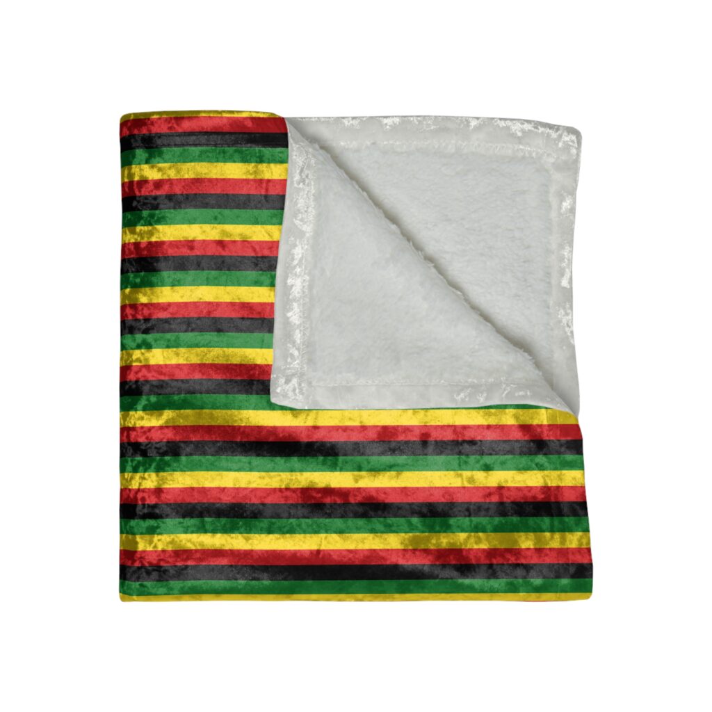 Rasta 420 Crushed Velvet Weed Blanket