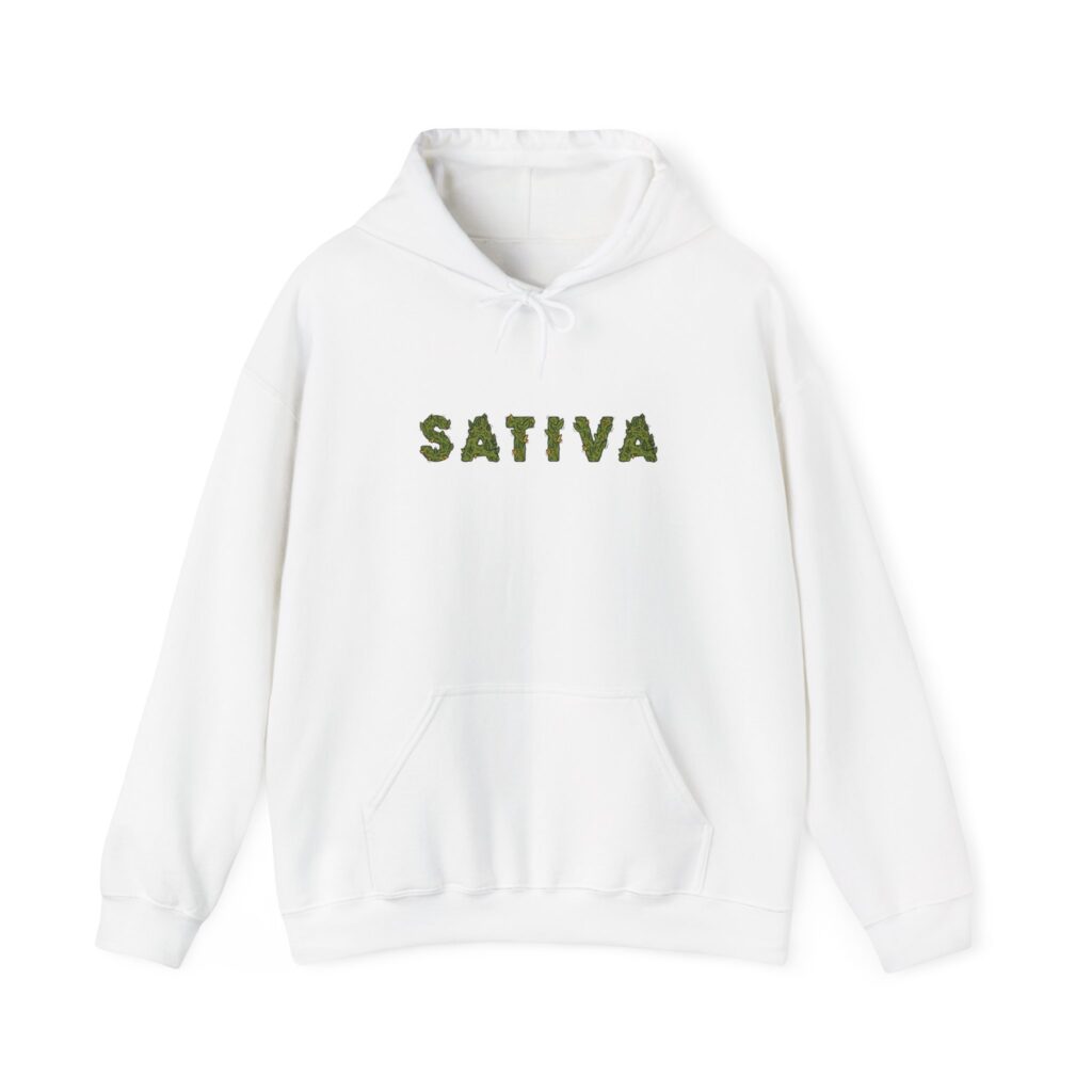 Sativa Flower Graphic Weed Hooded Sweatshirt