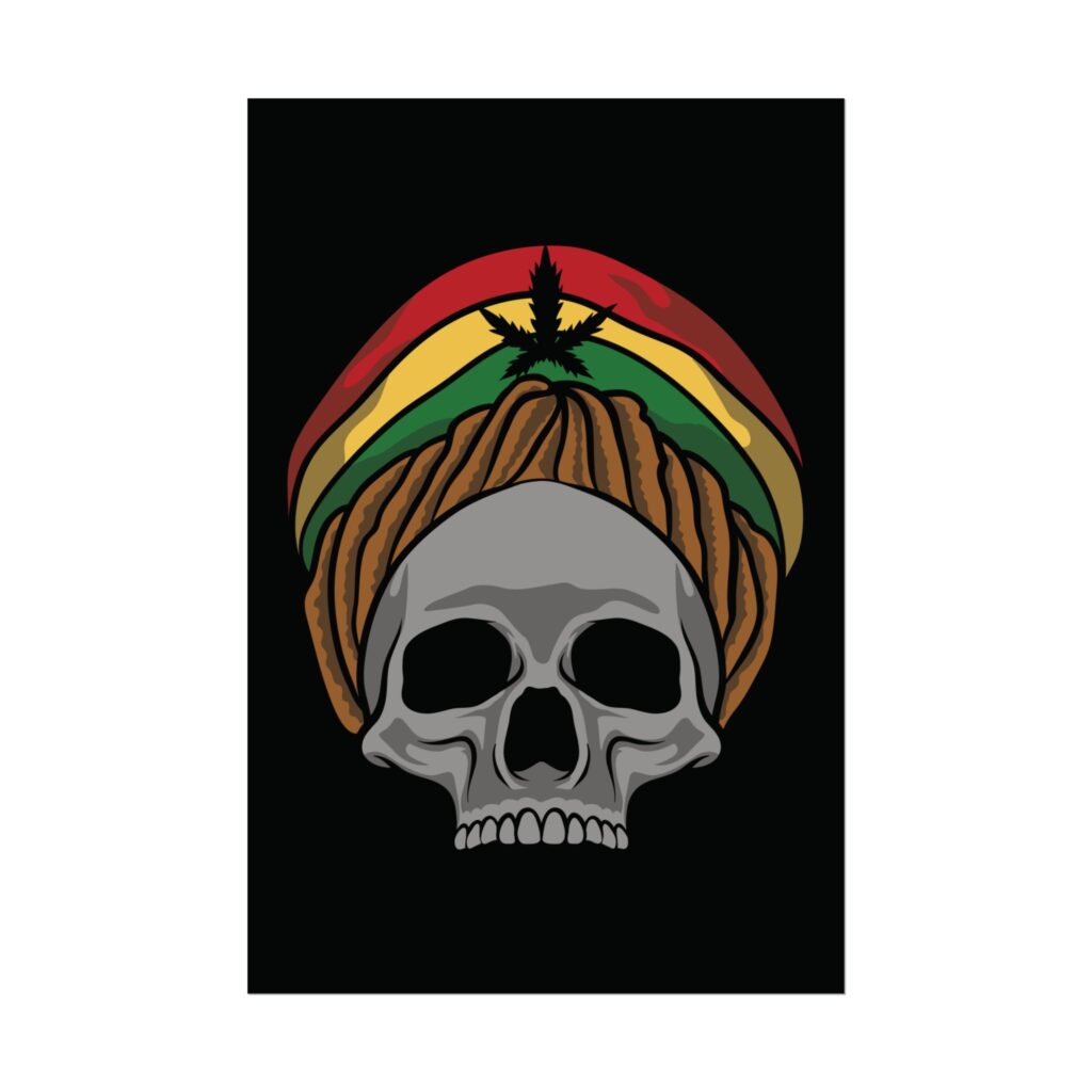 Rasta Skull 420 Poster