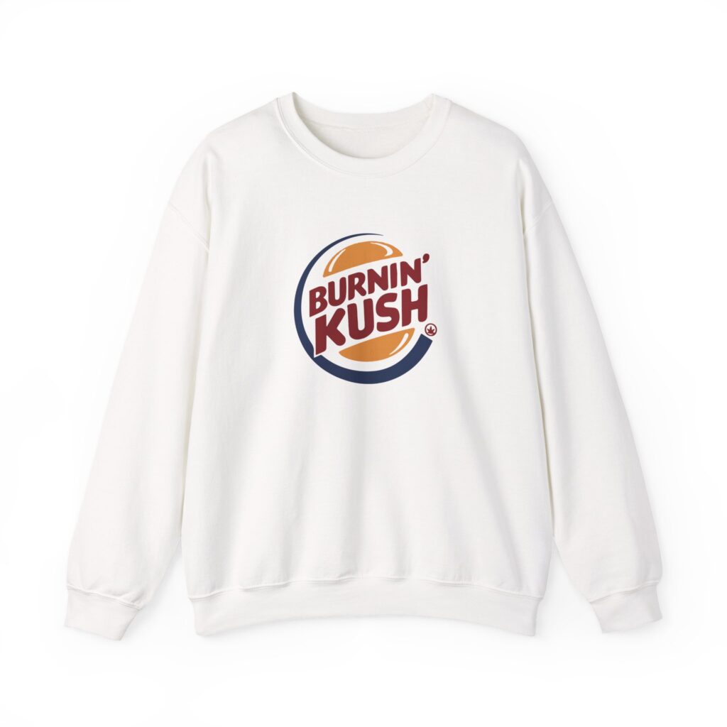 Burnin' Kush Funny Weed Crewneck Sweatshirt