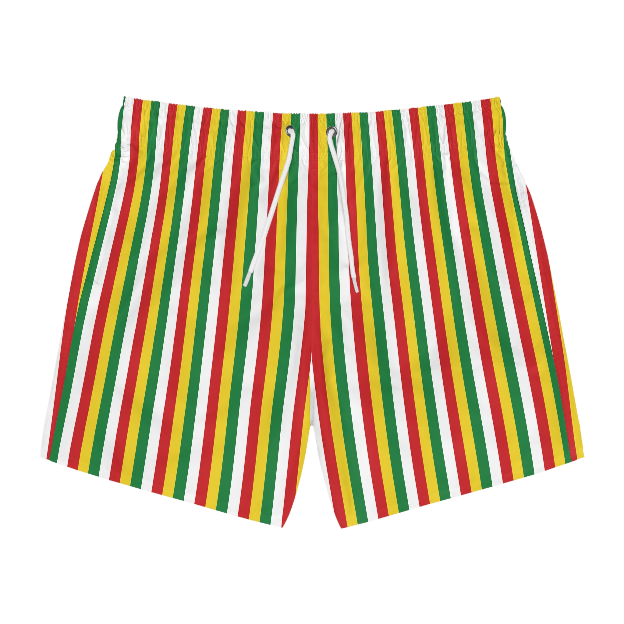 Rasta Stripe Marijuana Swim Trunks