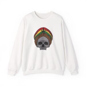 Rasta Skull Graphic Weed Crewneck Sweatshirt