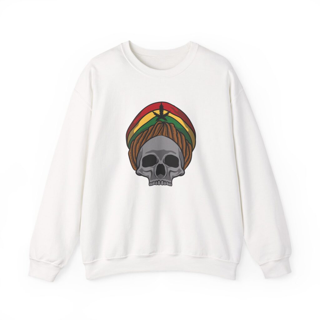 Rasta Skull Graphic Weed Sweatshirt