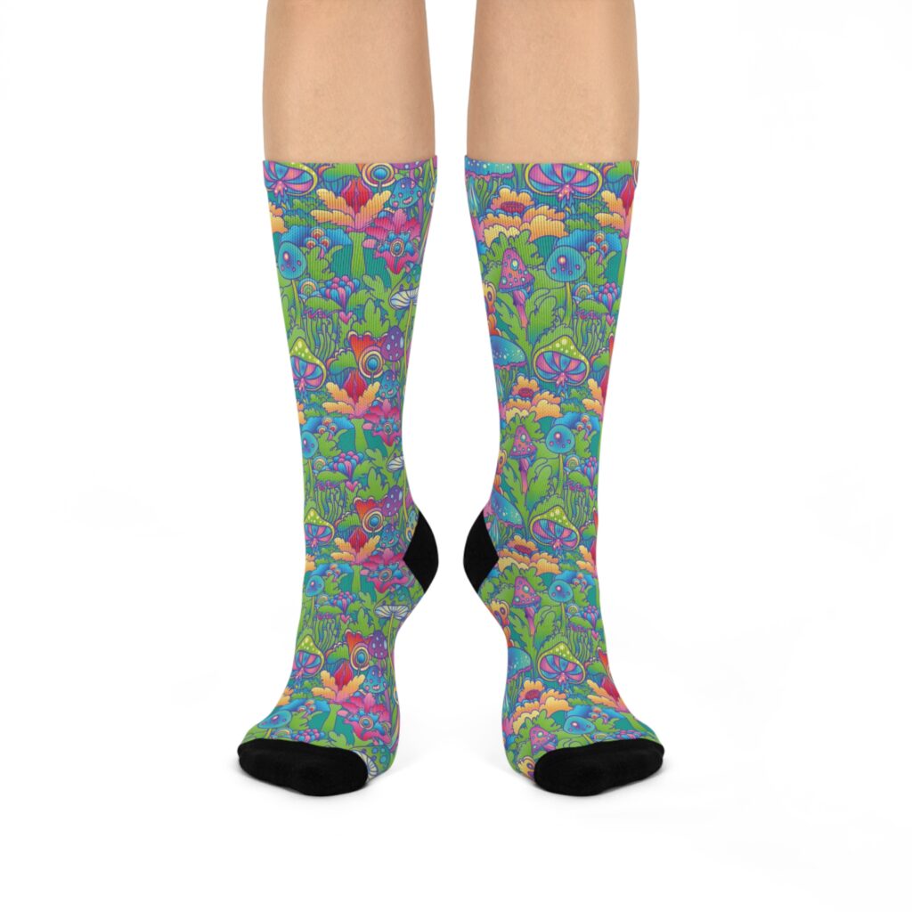 Mushrooms Psychedelic Socks