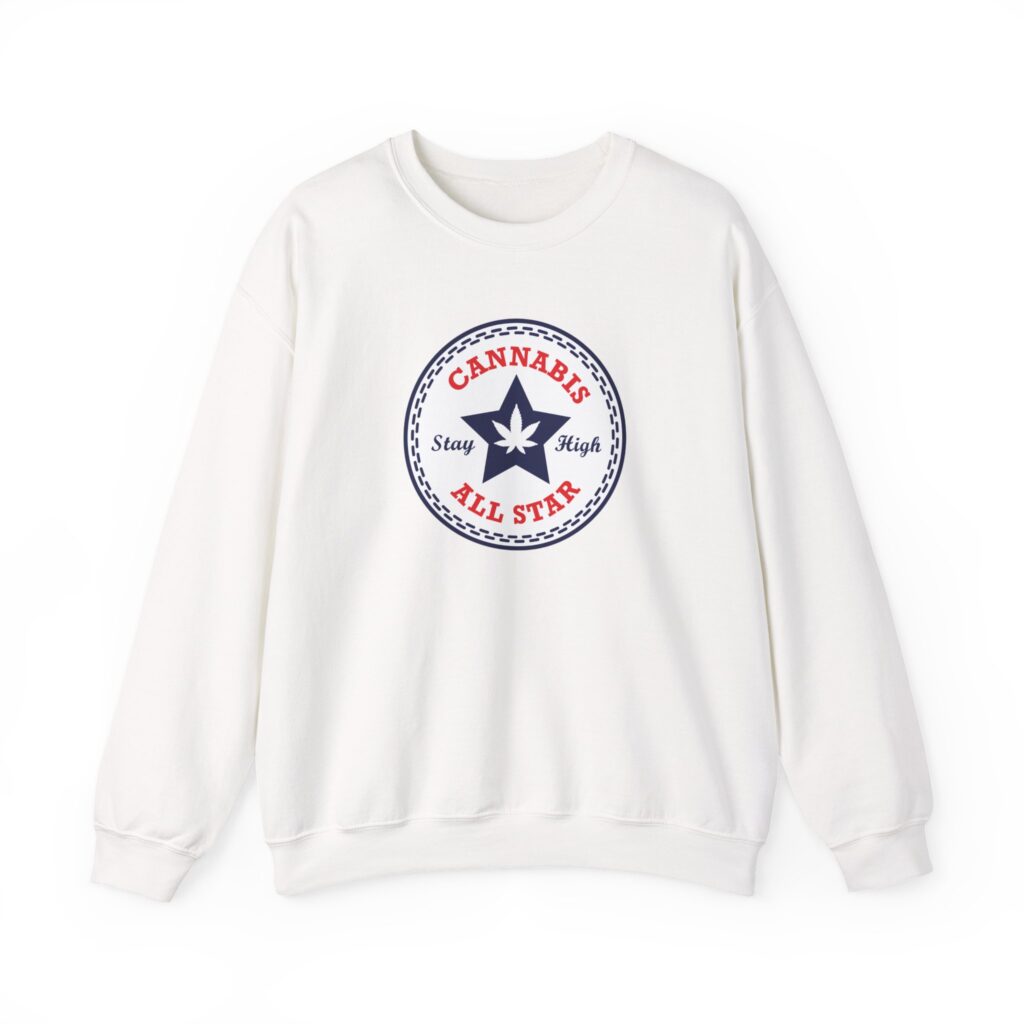 Cannabis All Star Funny Weed Crewneck Sweatshirt