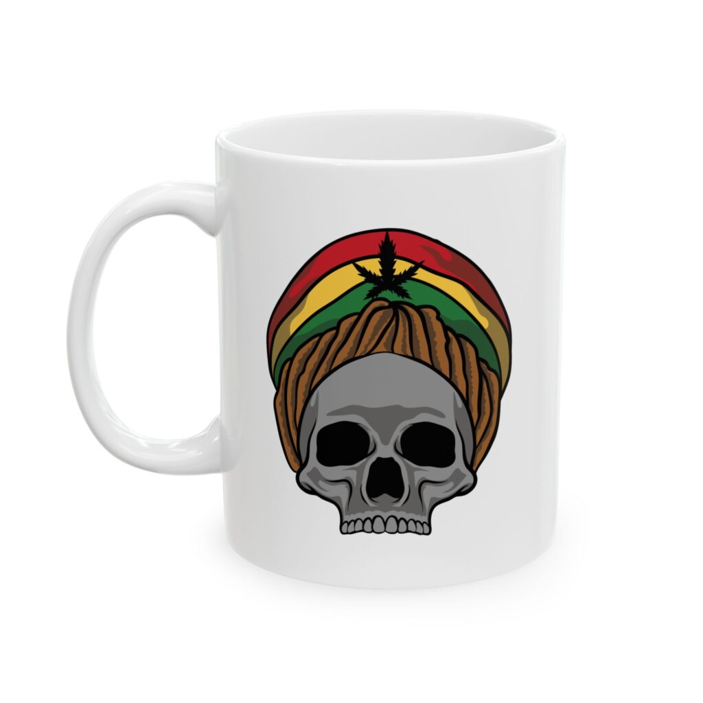Rasta Skull Weed Coffee Mug