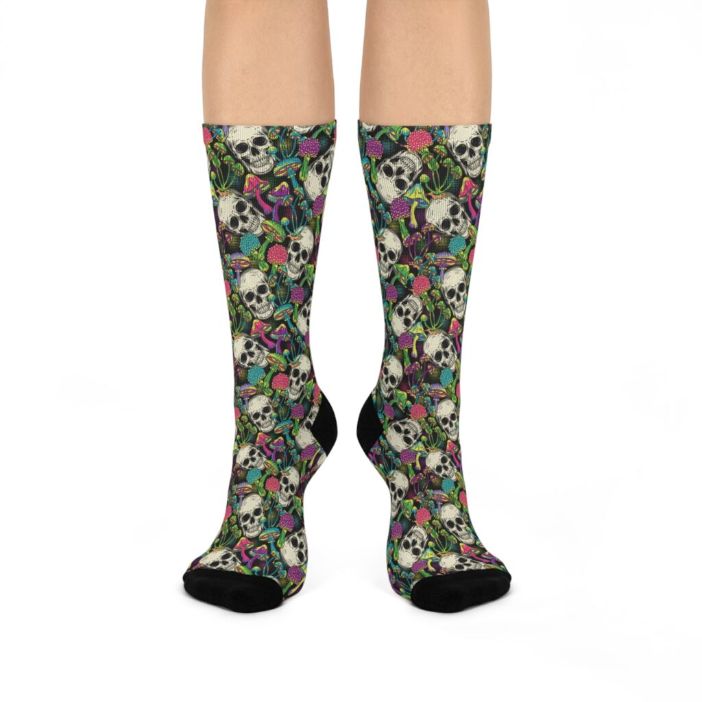 Mushroom Skulls Weed Socks