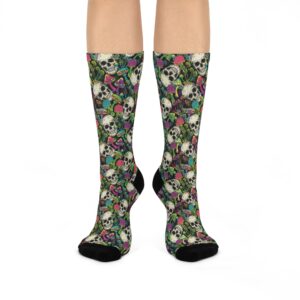 Mushroom Skulls Weed Socks