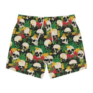 Cannabis Skulls Weed Swim Trunks
