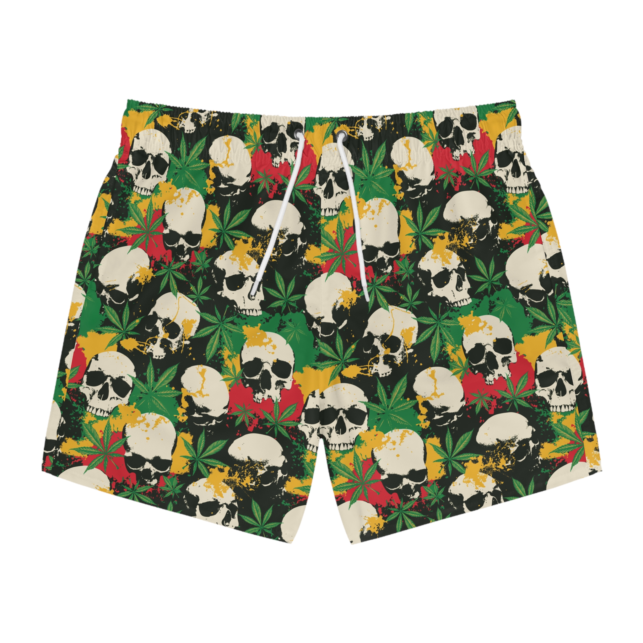 Cannabis Skulls Weed Swim Trunks
