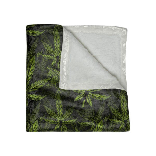 Pot Leaf Crushed Velvet Weed Blanket