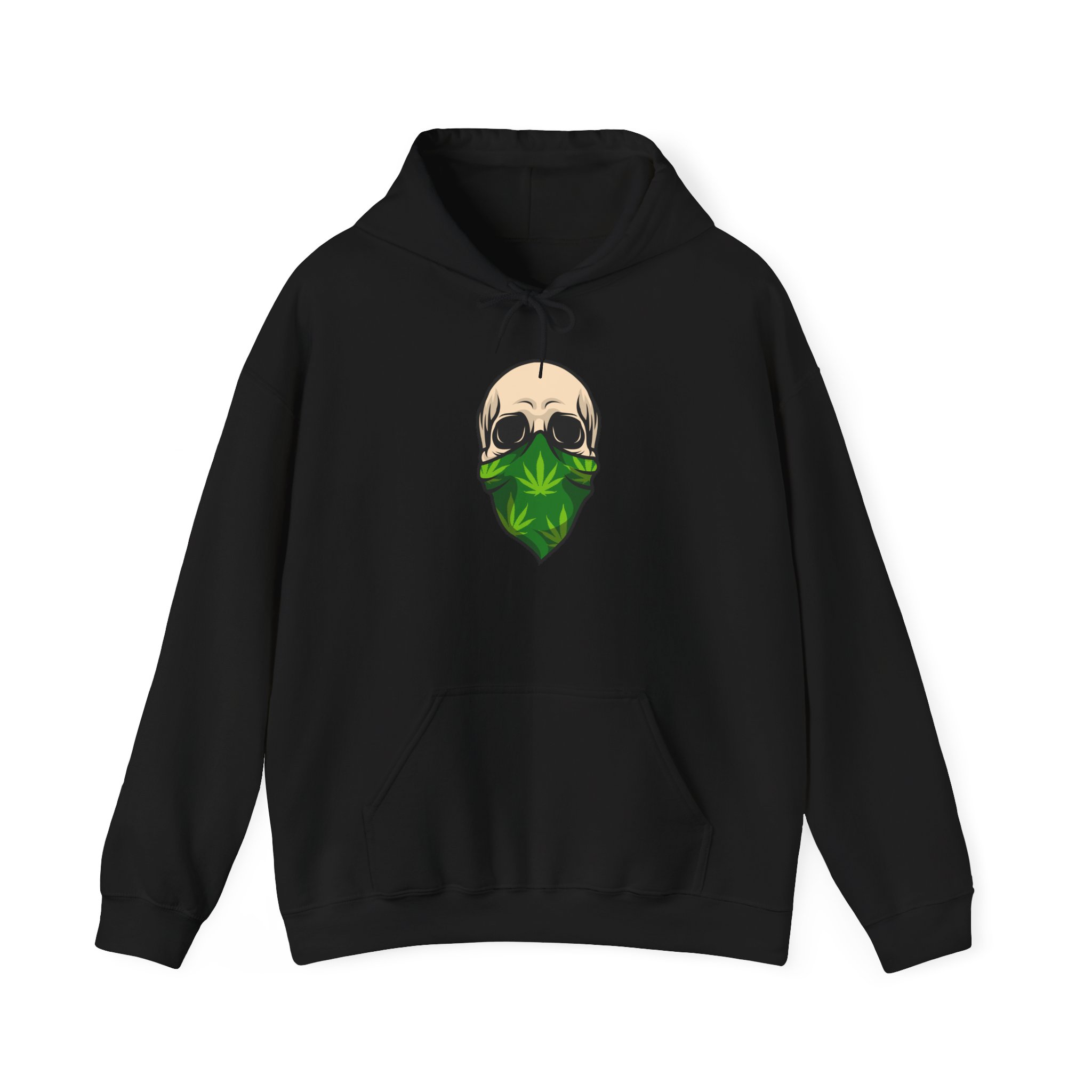 Bandana Skull Graphic Stoner Hooded Sweatshirt - Image 2