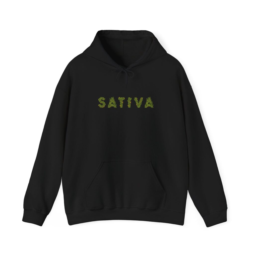 Sativa Flower Graphic Weed Hooded Sweatshirt