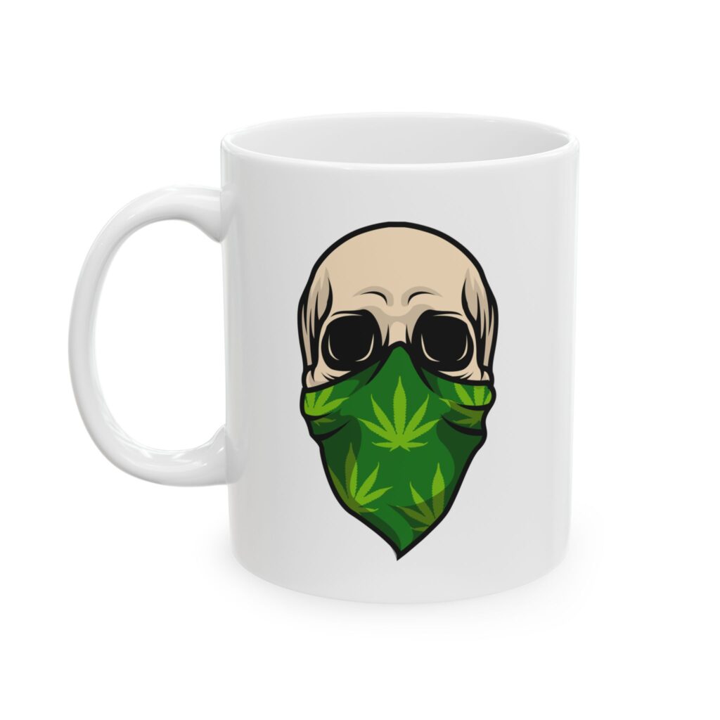 Bandana Skull Weed Coffee Mug