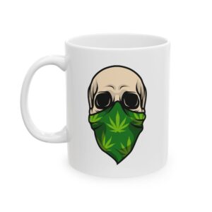 Bandana Skull Weed Coffee Mug