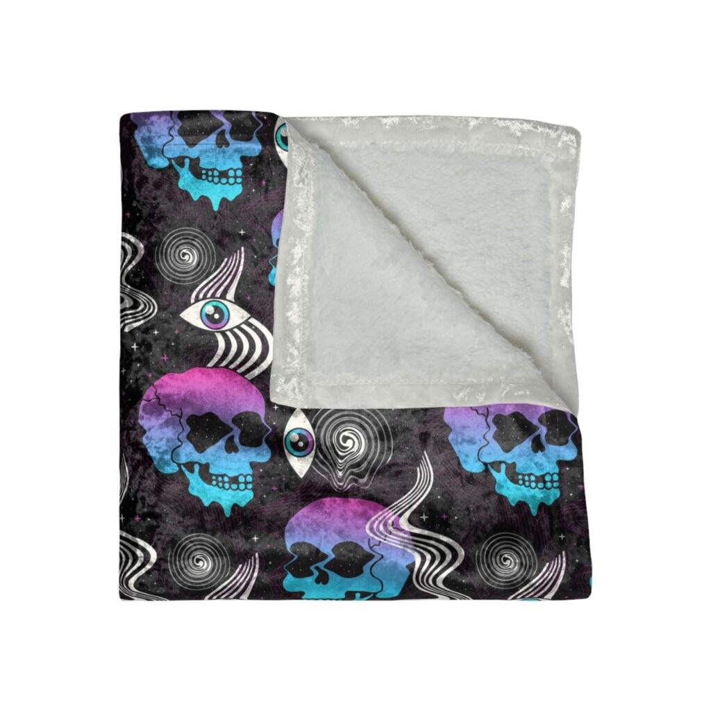 Space Skulls Crushed Velvet 420 Blanket