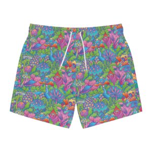 Mushrooms Psychedelic 420 Swim Trunks