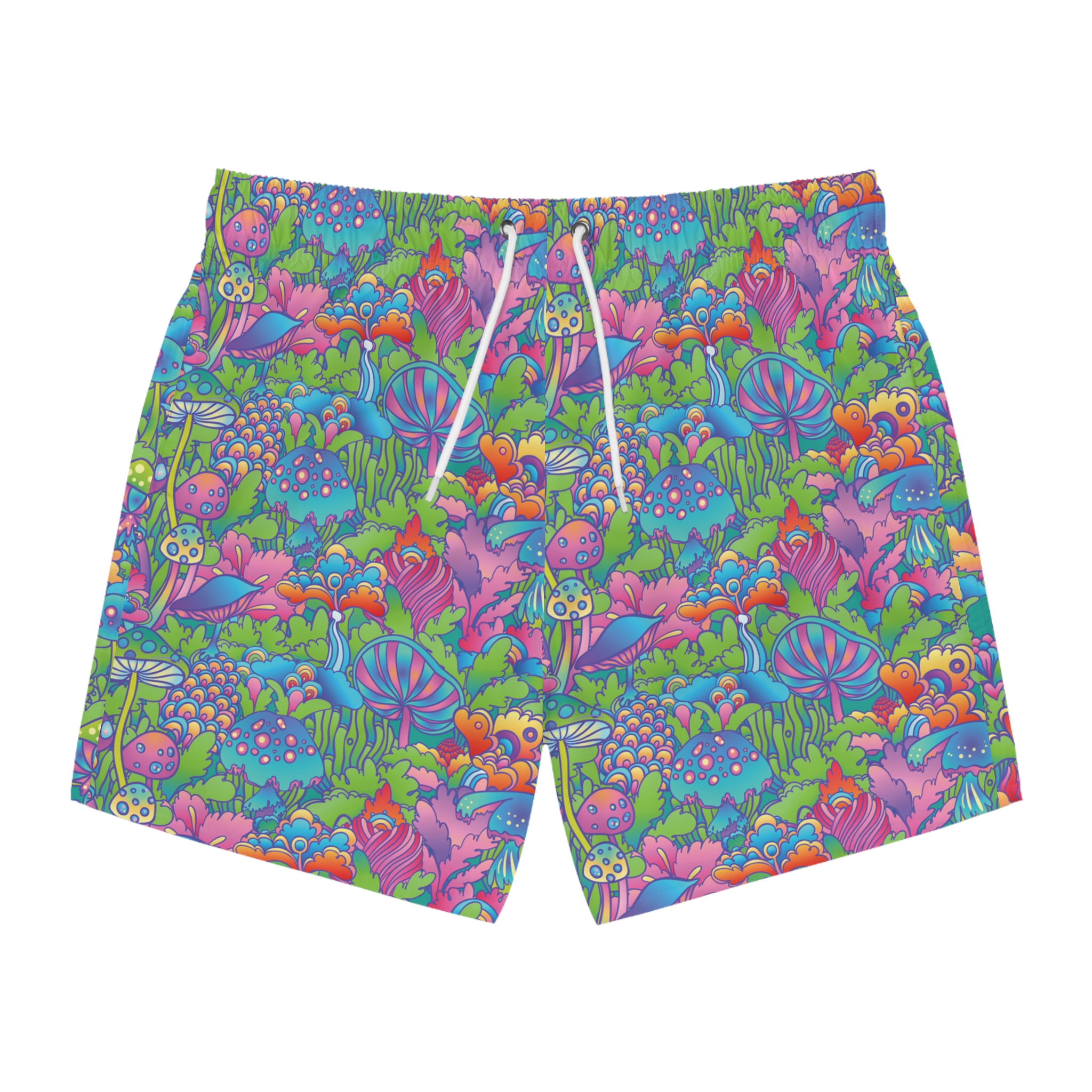 Mushrooms Psychedelic 420 Swim Trunks