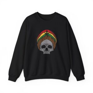 Rasta Skull Graphic Weed Sweatshirt