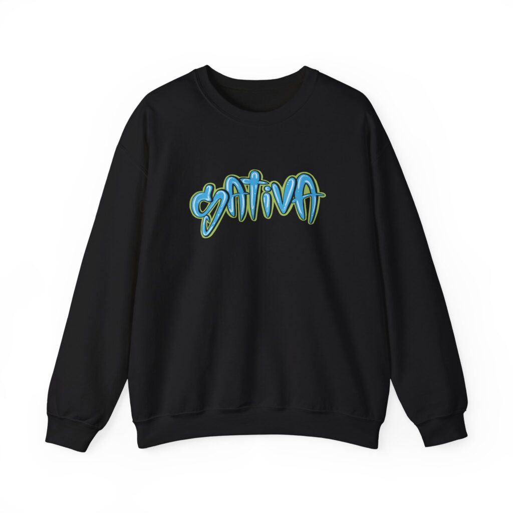 Sativa Graffiti Graphic Stoner Sweatshirt
