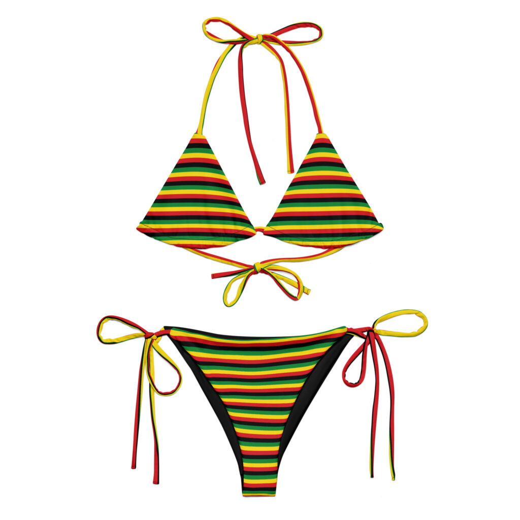 Rasta Stripe String Weed Bikini