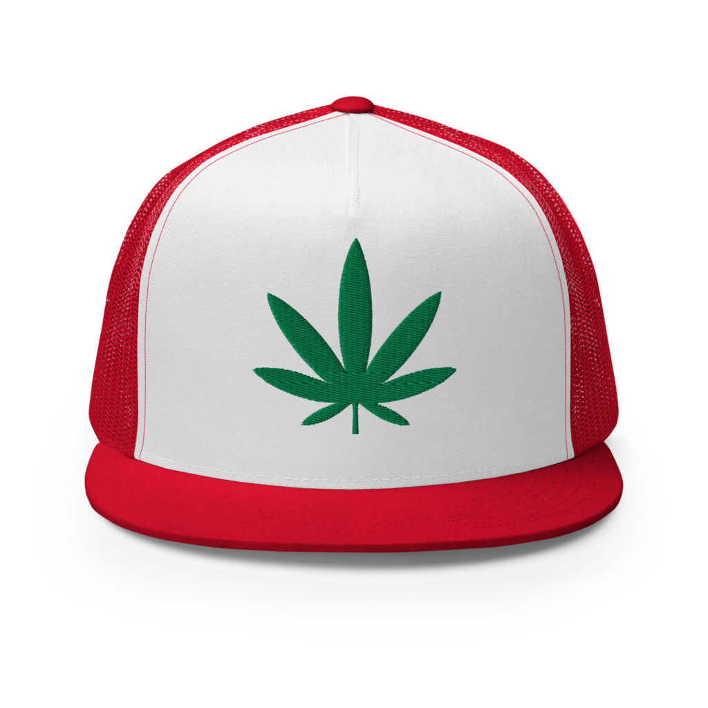 Marijuana Leaf Trucker Cap